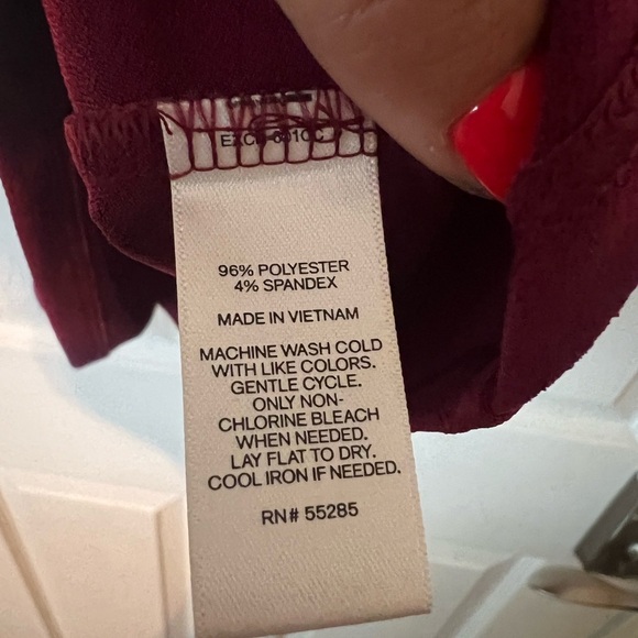 Express Women’s Burgundy Tie-Neck Blouse. Size XS - NWT - Picture 2 of 4